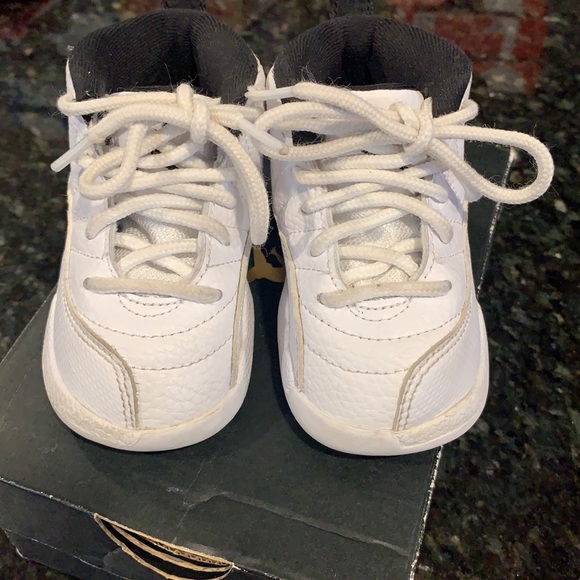 Jordan 12 Retro TD Twist WHITE/BLACK-UNIVERSITY RED size 5C - Picture 4 of 7